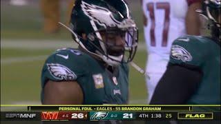 Brandon Graham Late Hit On Heineke & Eagles Lose On A Penalty | Commanders Vs Eagles Week 10