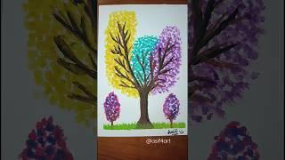 Watercolor Tree Painting #shorts #art #viral