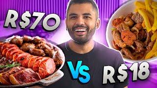 CHURRASCO DE 70 REAIS X 18 REAIS - CARO X BARATO