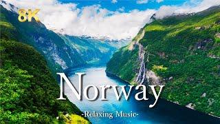 【4K・8K】北欧・ノルウェーの絶景｜ピアノのリラックス音楽と美しい大自然の景色｜Norway