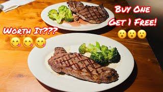 TRYING OUT BLACK ANGUS STEAKHOUSE BUY ONE GET ONE FREE (BOGO) DEAL!