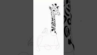 Digital Art Timelapse of a Giraffe - Procreate Drawing #shorts