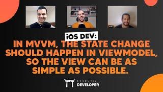 In MVVM, the state change should happen in ViewModel, so the View can be as simple as possible.