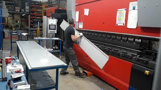 Amada HFE M2 2204 4M 6 axis CNC press brake in operation