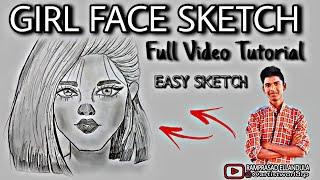 | Girl Face Sketch | Easy Art | Full Video Tutorial | Subscribe | RAMPRASAD ELLANDULA |