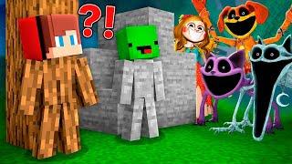 JJ and Mikey HIDE From Poppy Playtime Chapter 3 MONSTERS in Minecraft Challenge - Maizen