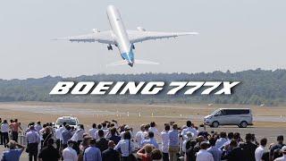 Vertical takeoff of the Boeing 777X leaves crowd speechless
