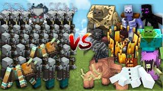 MINECRAFT RAID vs ALL MUTANT MOBS in Minecraft Mob Battle