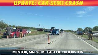 UPDATE: Stephen Woman Injured In Car-Semi Crash At Mentor, MN