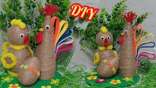 ПАСХАЛЬНЫЕ ПОДЕЛКИ из ДЖУТА своими руками. ПАСХАЛЬНАЯ КОМПОЗИЦИЯ. DIY Easter crafts. Jute crafts.