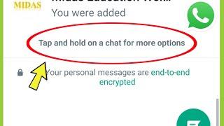 Whatsapp what is Tap and hold on a chat for more options