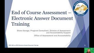 End of Course Assessment - Electronic Answer Document Training