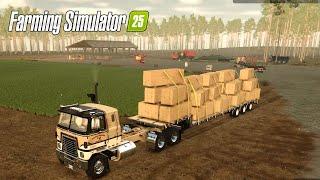 Building a Mega Farm Out of a Forest #15 PineWood Forest | Hard Mode Farming Simulator 25 Time Lapse