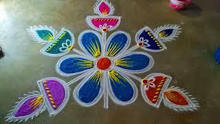 Newyear diyamuggulu villakudesigns 3*2 Pongal special bhoki flowers kolam margazhi kolangal