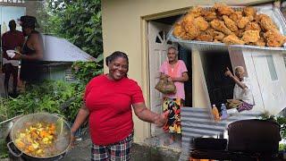 Christmas Dinner Edition For The Elderly & Giving Back | Curry Goat,Fry Chicken, With   Rice & Peas