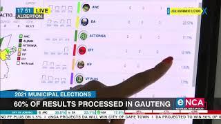 2021 Municipal elections | 60-percent of results processed in Gauteng