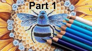Colour a Blue Bee ! Part 1 : FUR EFFECT - Flourish - Johanna BASFORD