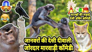 जानवरों की दीवाली पार्ट 1 | Funny Animal Talking Marwadi Comedy Diwali 2020 Special Marwadi Dubbing