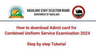 How to Download Admit Card for Combined uniform service Examination (NSSB) #nssbadmitcard #nssb