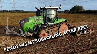 4Kᵁᴴᴰ October 2024: Fendt 943 Vario MT subsoiling after sugar beet in Leiston, Suffolk.