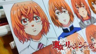 Drawing Hinata Tachibana in 12 Different anime styles || Tokyo Revengers