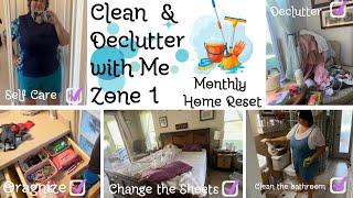 Clean  & Declutter With Me Zone 1 | Monthly Home  Reset & Refresh