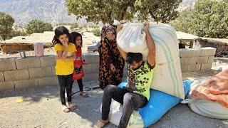 Provision of winter food for sheep in addition to daily chores