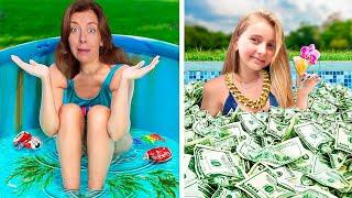  PISCINA BOGATĂ vs SĂRACĂ   24 ore în PISCINĂ ⏰ Filmul