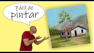 AULA DE PINTURA EM TELA - COMO PINTAR PAISAGEM COM CASEBRE COM TINTA OLEO