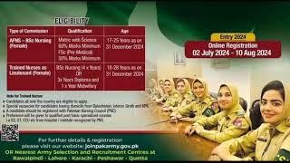 Armed Forces Nursing Services (AFNS) 2024 | Join Pakistan Army as Lieutenant Nurse