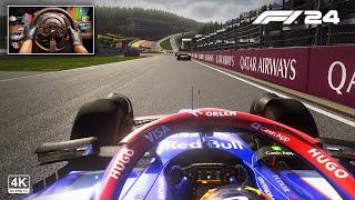 F1 24 New Updated SPA - Belgian Grand Prix Steering Wheel Gameplay [4K60FPS]