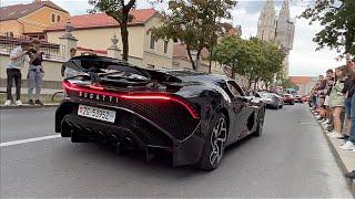 Super Car Owners arriving to Zagreb (4K) Bugatti, Pagani, Rimac...