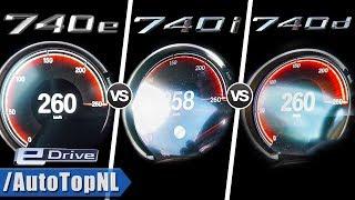 BMW 7 Series 740i vs 740d vs 740e ACCELERATION & TOP SPEED 0-250km/h by AutoTopNL