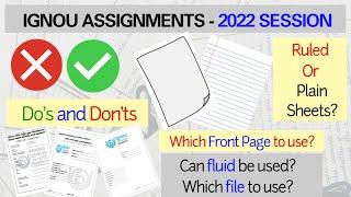 IGNOU Assignment कैसे बनाएं?| Do's & Don'ts| Ruled Sheets/Plain?| Front Page?| Which File To Use?|