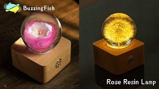 Make a Rose Night Lamp From Roses and Resin | Resin Art