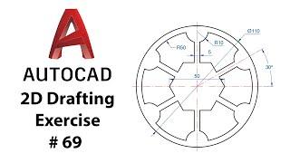 AutoCAD 2D Drafting Exercise # 69 - Basic to Advance in Hindi