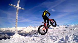 First fat descent peak Rothorn 2340 hm (snow fat bike freeride)