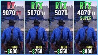 RX 9070 XT vs RTX 5070 Ti vs RTX 5070 vs RTX 4070 Ti SUPER   Test in 14 Games 1080p 1440p & 4k