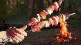 Simple recipe of a shish kebab from pork. How to cook barbecue with long nails Vera Nails