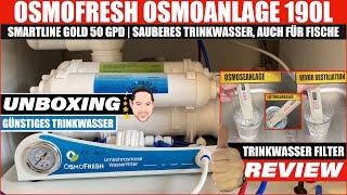 OsmoFresh Smartline Gold 50 GPD Review | Osmoseanlage Wasserfilter für sauberes Trinkwasser