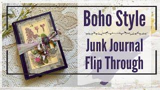 Fun Ideas for Boho in this Junk Journal Flip Through  (SOLD)