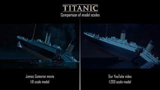 Titanic splits and sinks : James Cameron's $200 million movie VS our $1,000 miniature. Comparison !