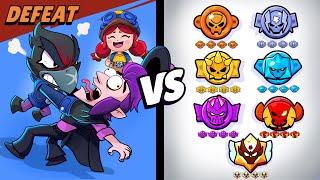 Can 3 YouTubers Beat 5 of EVERY RANK in Brawl Stars