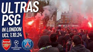  MENTAL ULTRAS PSG FANS IN LONDON 1.10.24 ARSENAL vs PARIS SG CHAMPIONS LEAGUE