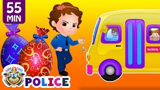 ChuChu TV Police Save School Children from Bad Guys in the School Van | ChuChu TV Surprise Eggs Toys