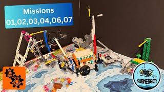 FLL Submerged Missions 01,02,03,04,06,07 combined in 40 seconds (Run 2 & 3 - 180 Points)