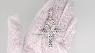 Channel Set CZ Diamond Ankh Cross in Gold | Bling Bling Jewelry | Hip Hop Bling