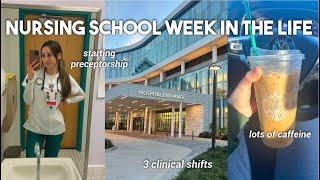 WEEK IN THE LIFE OF A NURSING STUDENT VLOG | 3 clinicals, lots of stress, new classes