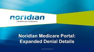 Noridian Medicare Portal: Expanded Denial Details