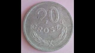 20 грошей 1971 ПНР(coins of Polish People's Republic)